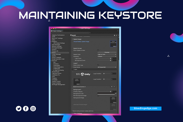 Maintaining a Keystore in Unity.